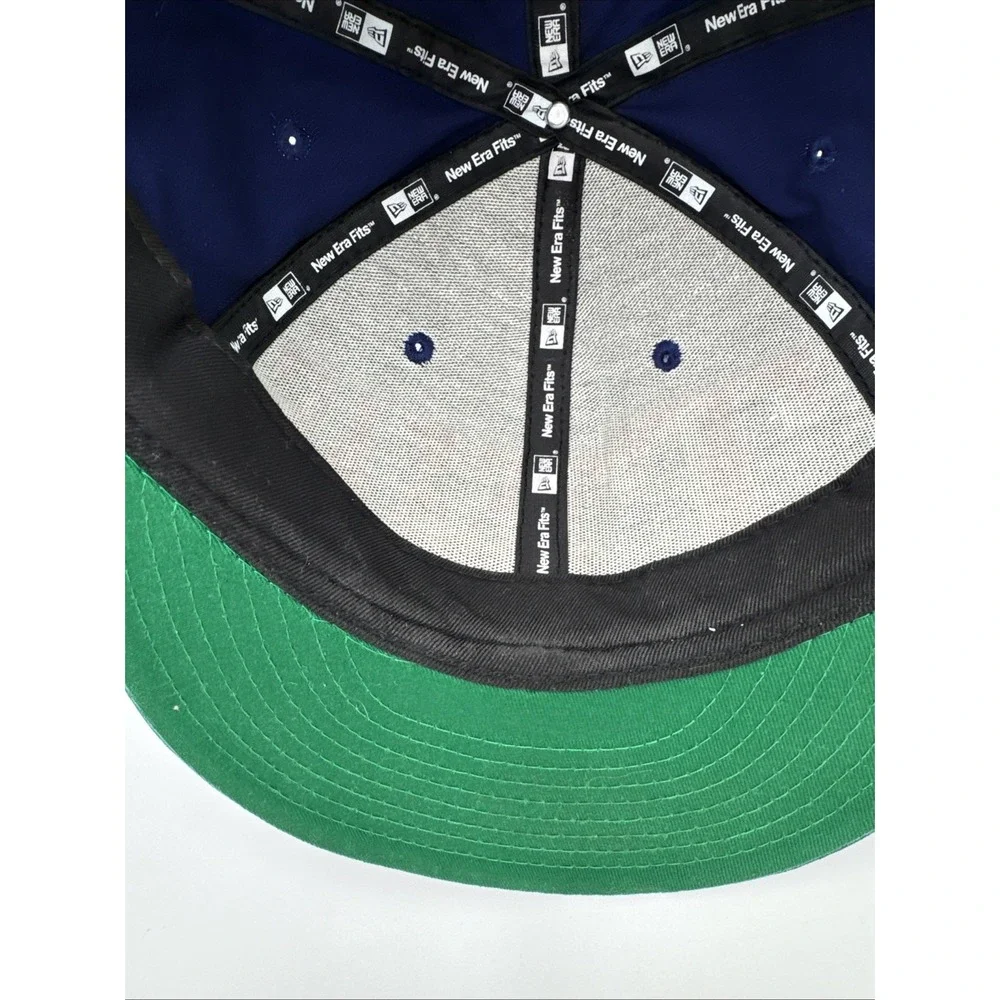 Texas Rangers Hat Cap Snapback Blue New Era 9Fifty Spell‎ Out Logo MLB